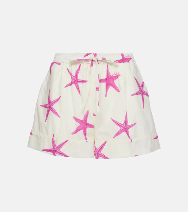  Valentino Valentino Starfish Cotton Poplin Shorts 