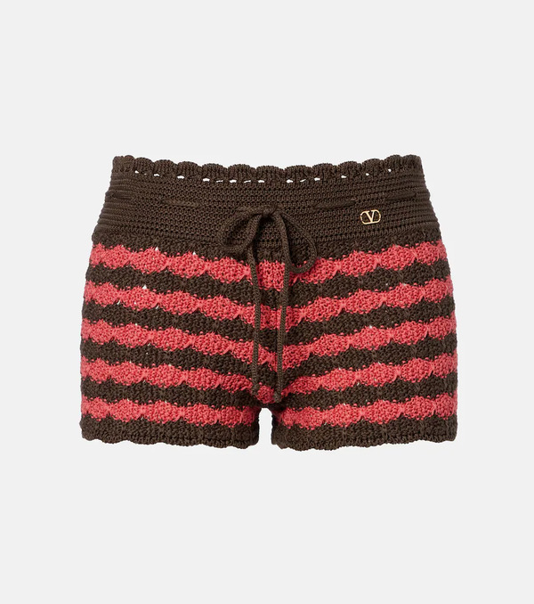  Valentino Valentino Striped Knitted Cotton Shorts 