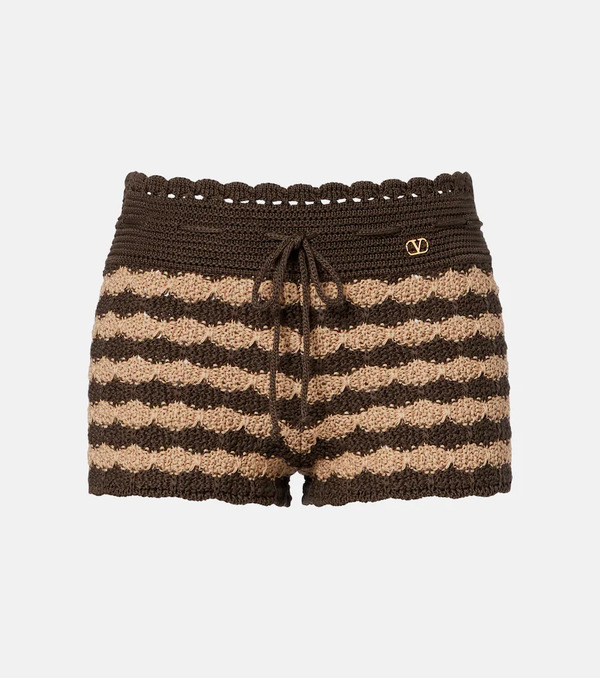  Valentino Valentino Striped Knitted Cotton Shorts 