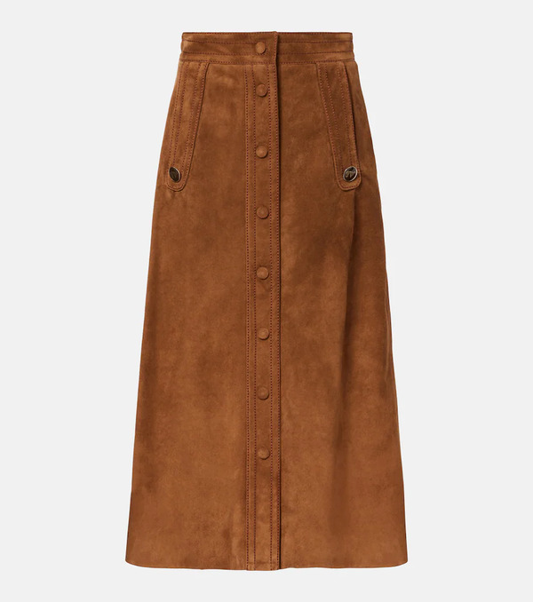  Valentino Valentino Suede Midi Skirt 