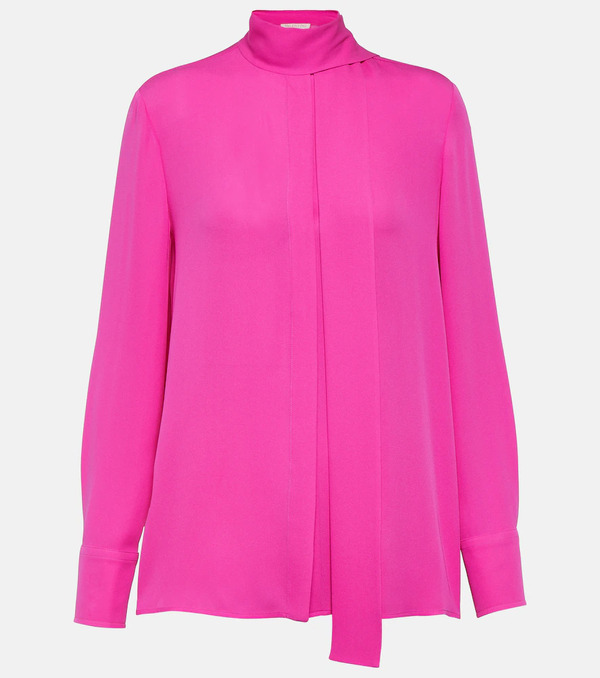  Valentino Valentino Tie-neck Silk Georgette Blouse 