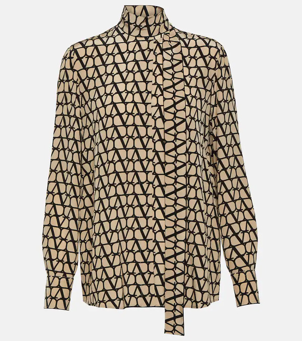  Valentino Valentino Toile Iconographe Silk Crãªpe De Chine Blouse 