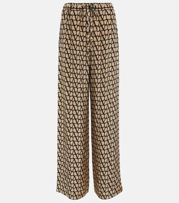  Valentino Valentino Toile Iconographe Silk Wide-leg Pants 