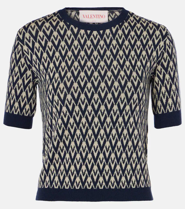  Valentino Valentino Toute La V Virgin Wool Sweater 