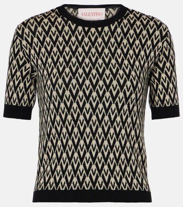  Valentino Valentino Toute La V Virgin Wool Sweater 