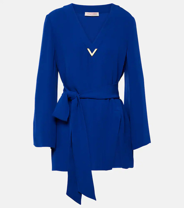  Valentino Valentino Vgold Cady Couture Belted Blouse 