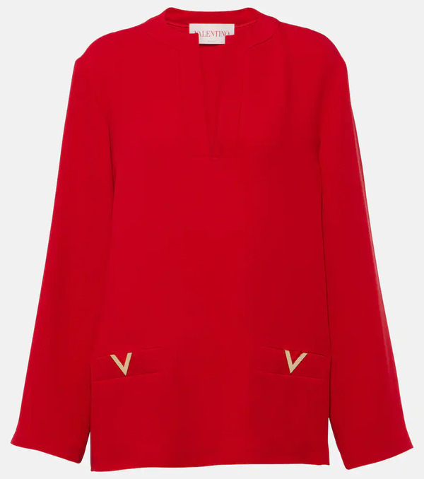  Valentino Valentino Vgold Cady Couture Silk Top 