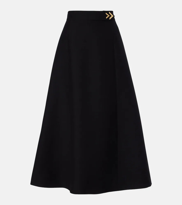  Valentino Valentino Vgold Crepe Couture Midi Skirt 