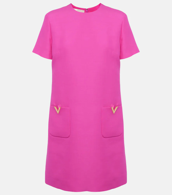  Valentino Valentino Vgold Crepe Couture Minidress 