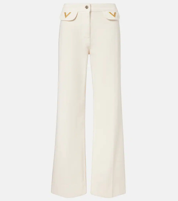  Valentino Valentino Vgold Mid-rise Wide-leg Jeans 