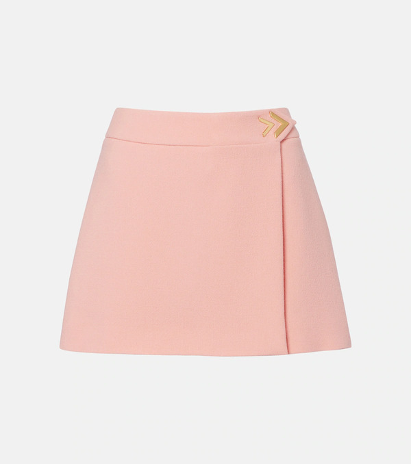  Valentino Valentino Vgold Virgin Wool Crãªpe Miniskirt 