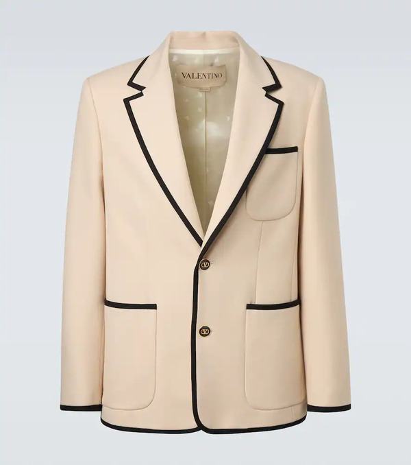  Valentino Valentino Virgin Wool Gabardine Blazer 