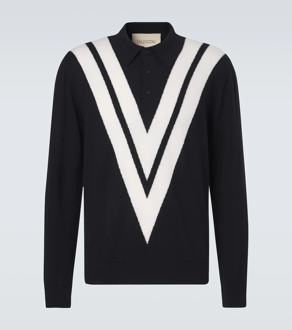  Valentino Valentino Virgin Wool Polo Sweater 