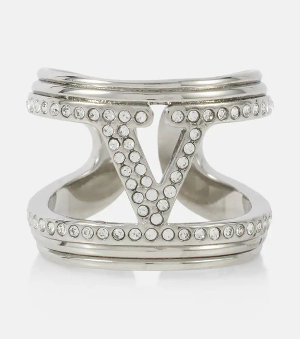  Valentino Valentino Vlogo Crystal-embellished Ring 