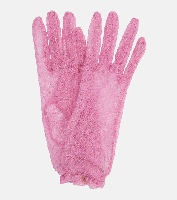 Valentino Valentino Vlogo Lace Gloves 
