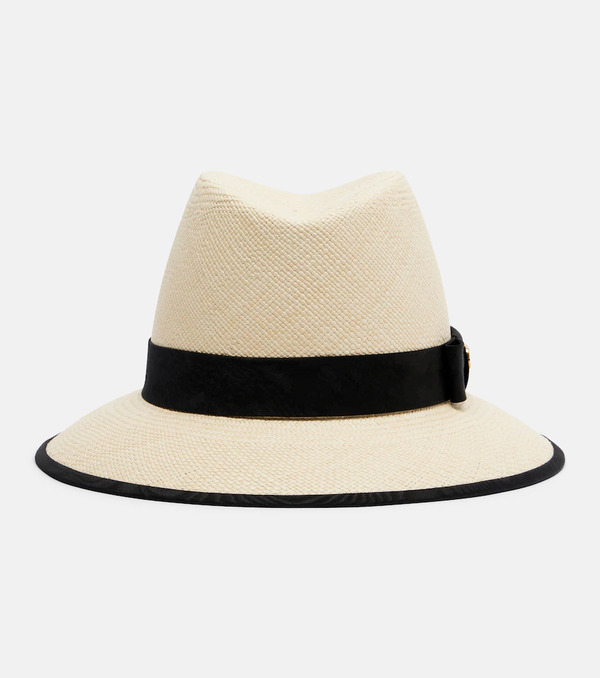  Valentino Valentino Vlogo Straw Panama Hat 