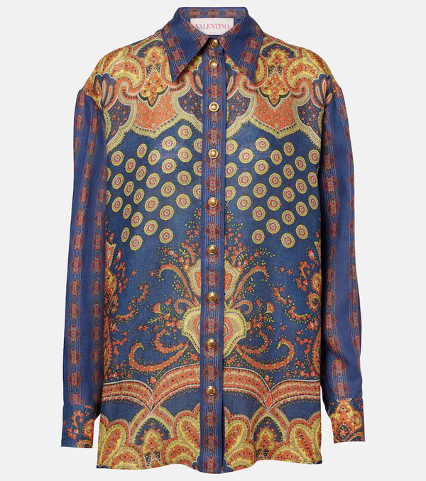  Valentino Valentino Voyage Imaginaire Vlogo Linen Blouse 