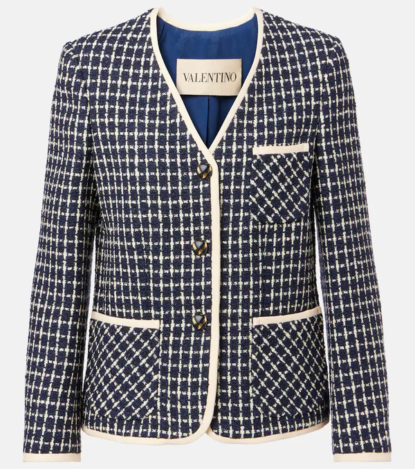  Valentino Valentino Wool And Cotton-blend Bouclã© Jacket 
