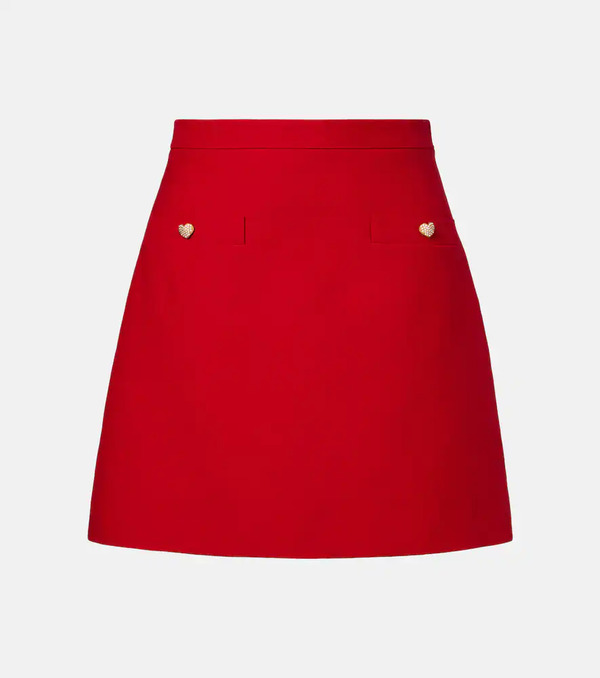  Valentino Valentino Wool And Silk Crepe Couture Miniskirt 