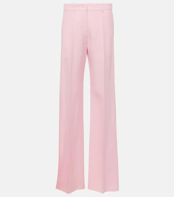  Valentino Valentino Wool And Silk Wide-leg Pants 
