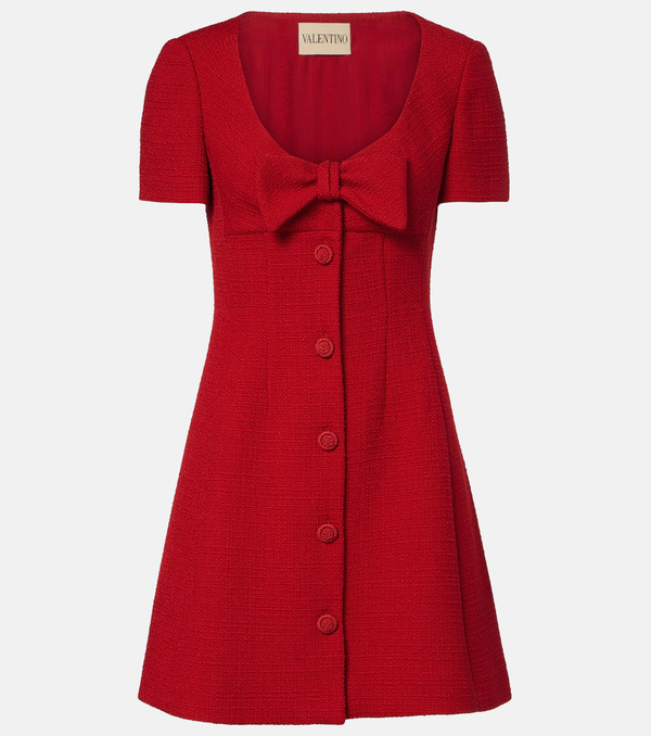  Valentino Valentino Wool-blend Tweed Minidress 
