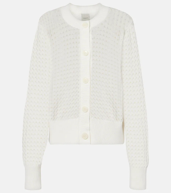  Varley Varley Bettina Open-knit Cotton-blend Cardigan 