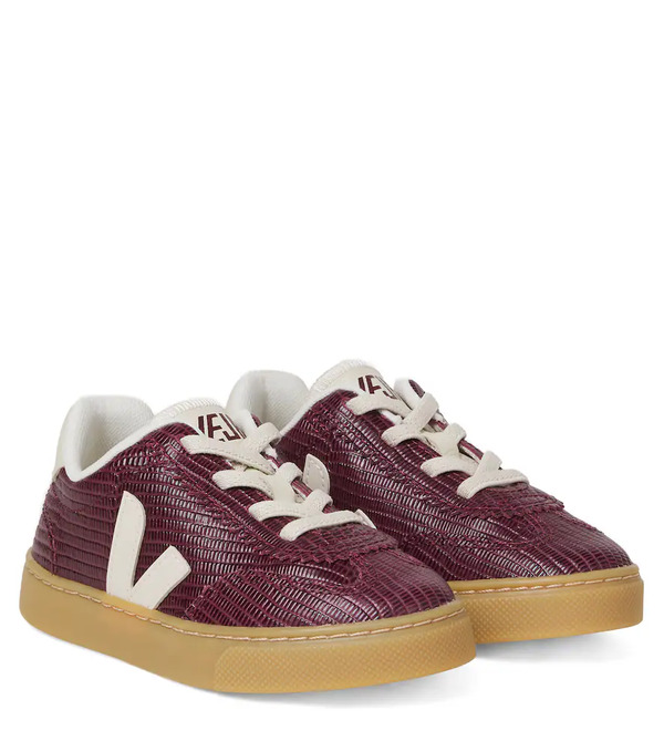  Veja Kids Veja Kids Volley Suede-trimmed Leather Sneakers 