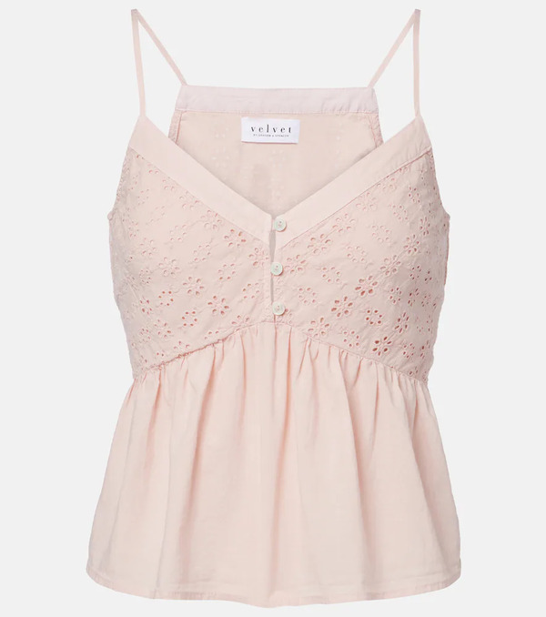  Velvet Velvet Aliah Embroidered Cotton Poplin Top 