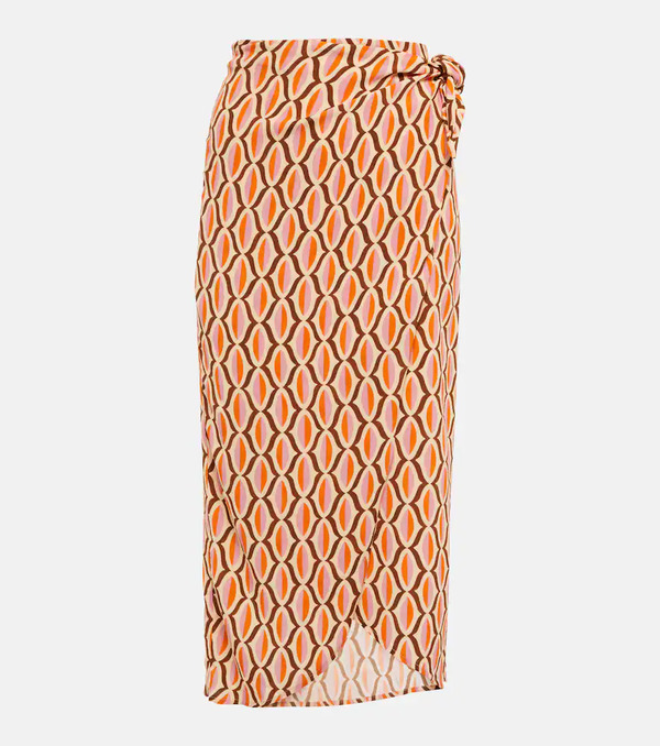  Velvet Velvet Alisha Printed Crãªpe Wrap Skirt 