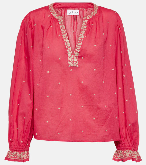  Velvet Velvet Ania Embroidered Cotton Top 