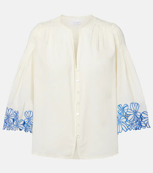  Velvet Velvet Blake Embroidered Cotton Blouse 
