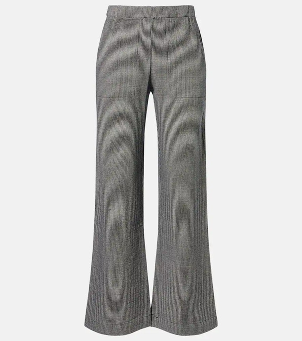 Velvet Velvet Braylen Houndstooth Cotton Wide-leg Pants 