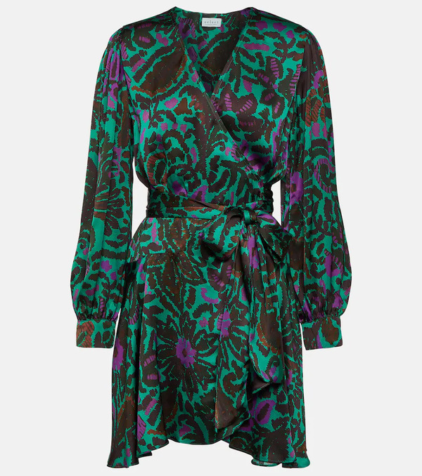  Velvet Velvet Bridget Printed Satin Minidress 