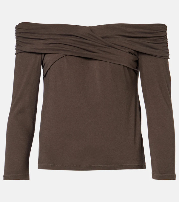  Velvet Velvet Clarissa Off-shoulder Cotton-blend Top 