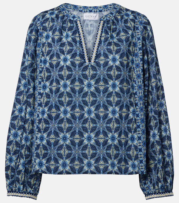  Velvet Velvet Claudie Printed Cotton Blouse 