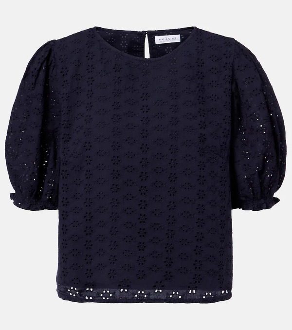  Velvet Velvet Dalyn Embroidered Cotton Blouse 