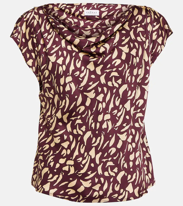  Velvet Velvet Devi Printed Satin Top 