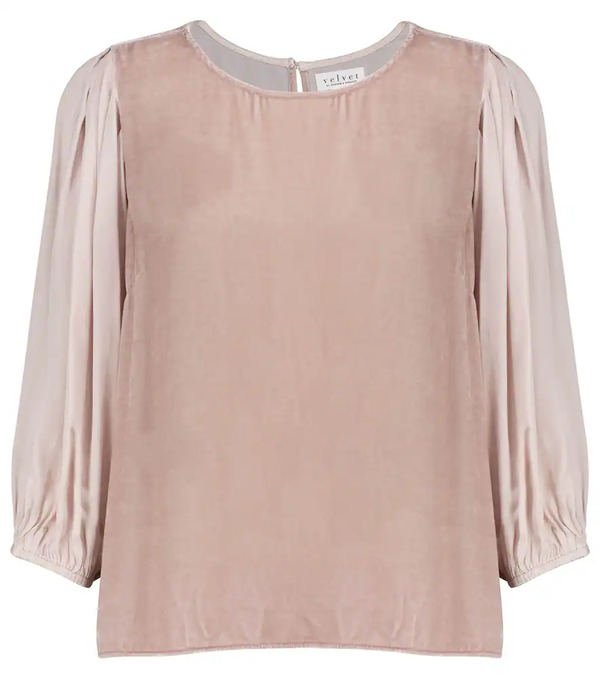  Velvet Velvet Elise Velvet And Silk Blouse 