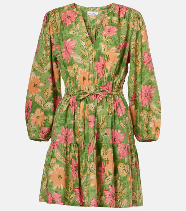  Velvet Velvet Floral Cotton Minidress 