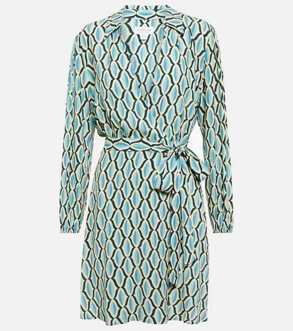  Velvet Velvet Gabriella Printed Wrap Minidress 
