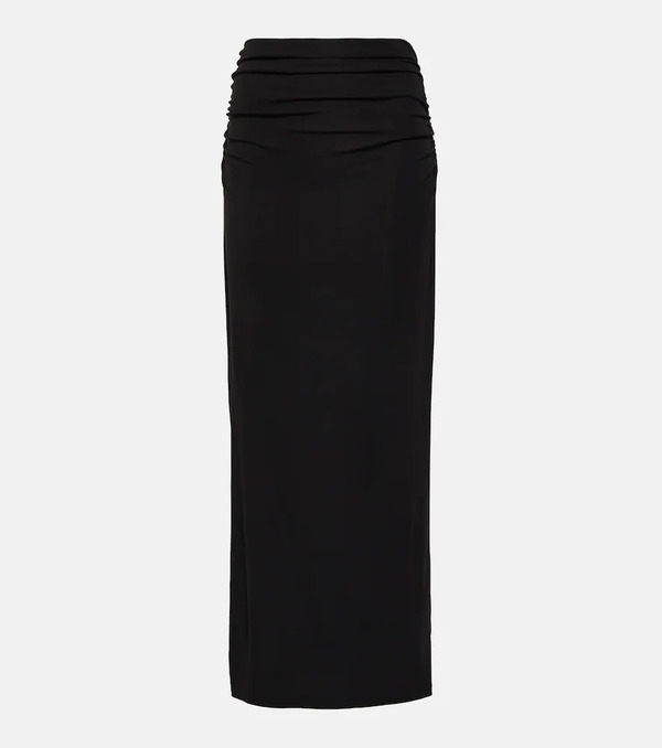  Velvet Velvet Hilton Ruched Jersey Midi Skirt 