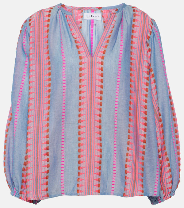  Velvet Velvet Isla Embroidered Cotton Blouse 