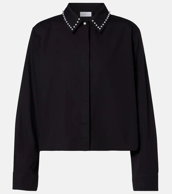  Velvet Velvet Jocelyn Beaded Cotton Poplin Shirt 