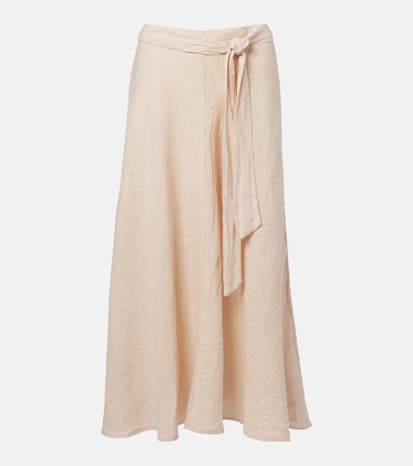  Velvet Velvet Malina Linen Midi Skirt 