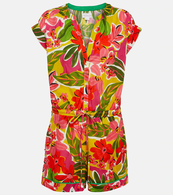  Velvet Velvet Pam Printed Cotton Jumpsuit 