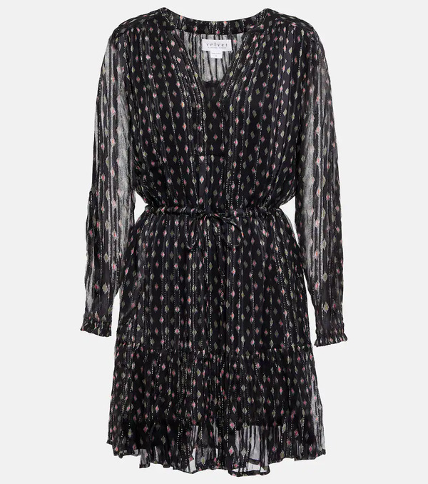  Velvet Velvet Printed Chiffon Minidress 