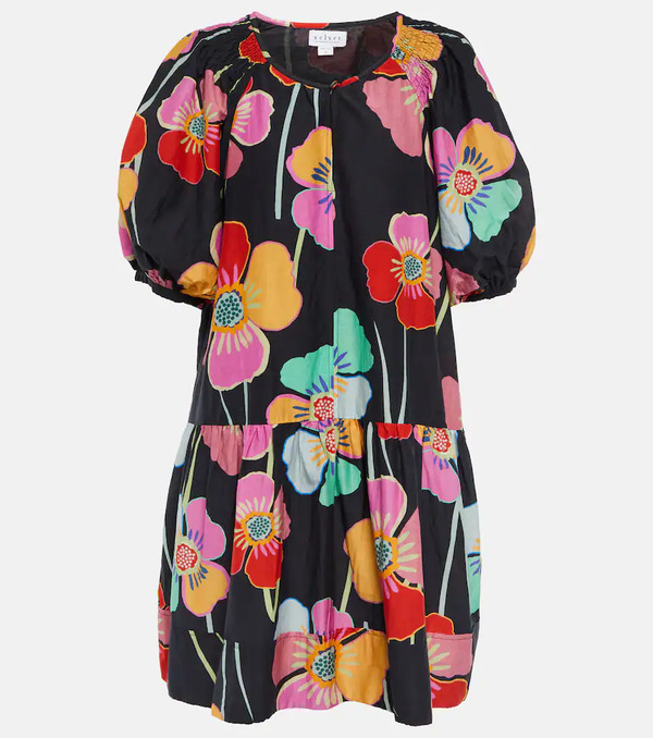  Velvet Velvet Rachel Floral Printed Mini Dress 