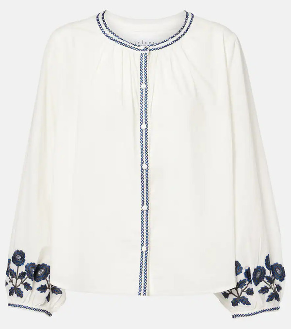  Velvet Velvet Rahwa Embroidered Cotton Blouse 