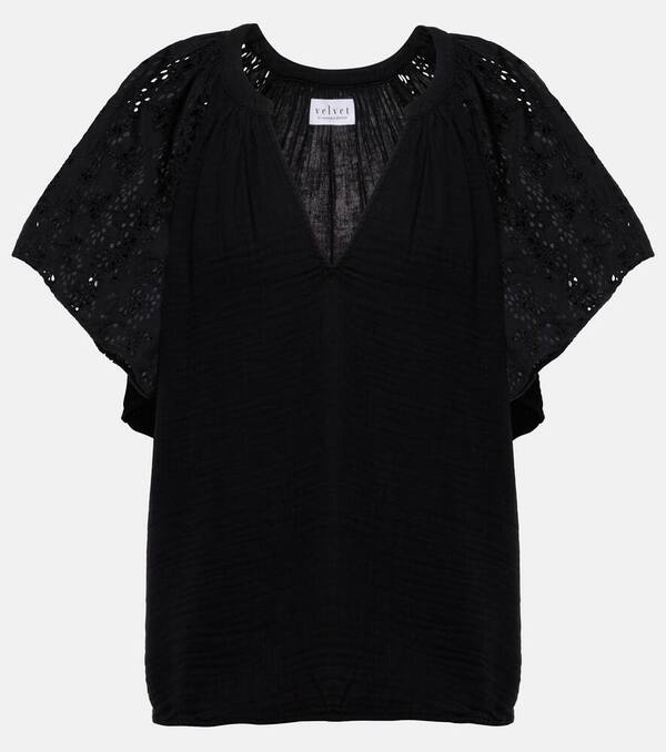  Velvet Velvet Tish Embroidered Cotton Top 