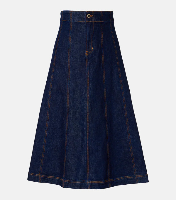  Veronica Beard Veronica Beard Alix Denim Midi Skirt 